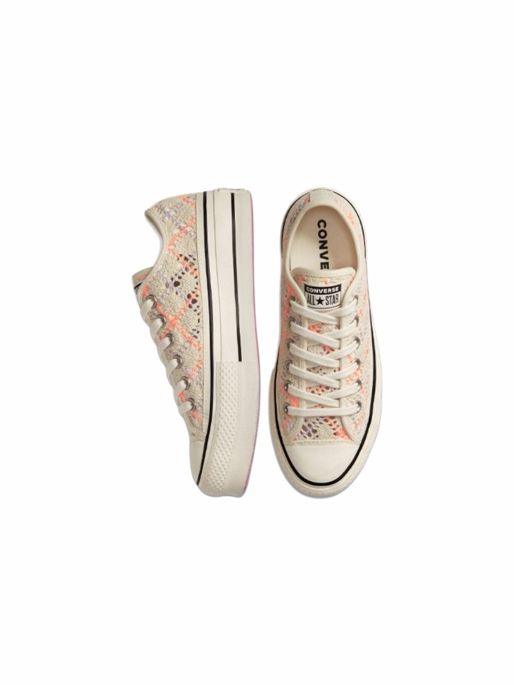 Converse Chuck Taylor All Star Lift Ox Crochet Platform Sneakers Sz 5 Box